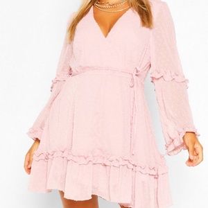 Dobby Mesh Skater Dress